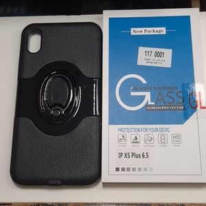 case and tempered glass for iphone xs max 6.5" new